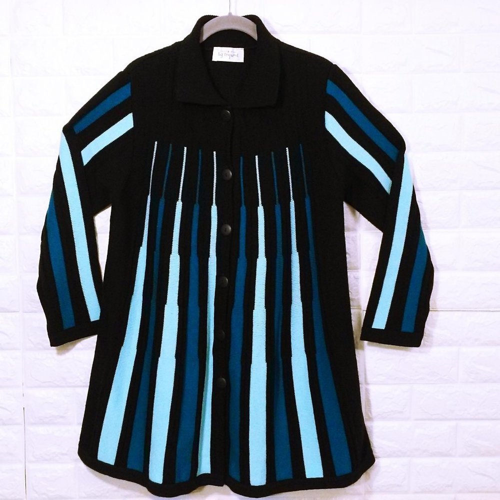 KATHY LEVINE Sweater Cardigan Coat Sz-S Ribbed